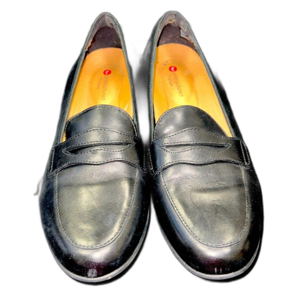 Unstructured Clarks loafers black mock penny loafer size 7 - Picture 1 of 8